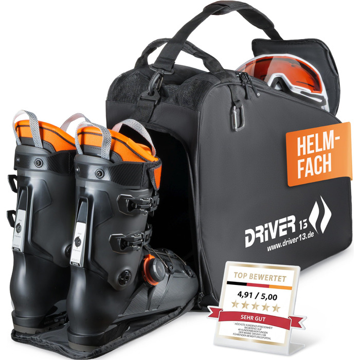 Сумка для лиж Driver13 з відділенням для шолома та захистом для окулярів. Оригінальна з 2007 року, понад 40 000 клієнтів