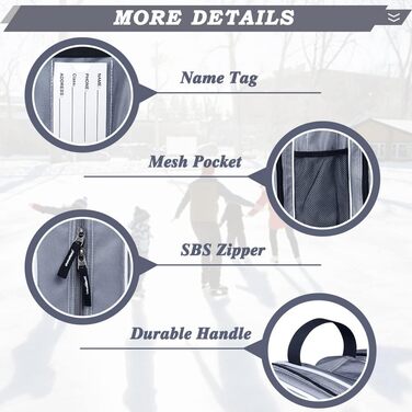 Сумка для роликів та ковзанів для дітей та дорослих (28-45 EU), сіра - L