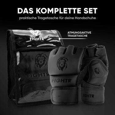 Рукавички FIGHTR Profi MMA для греплінгу, спарингу, кікбоксингу, муай-тай, боксу, тренувань на мішку, чоловічі та жіночі, з сумкою