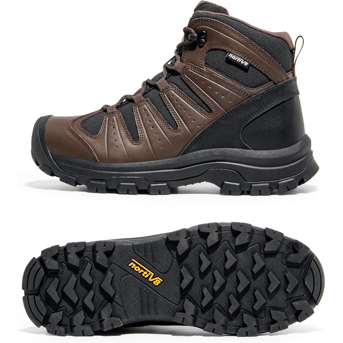 Чоловічі трекінгові черевики NORTIV 8, водонепроникні, темно-коричневі (44 EU)