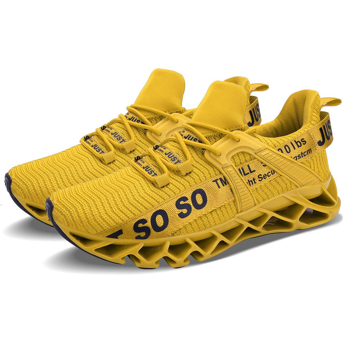 Чоловічі кросівки для бігу JSLEAP: дихаючі, легкі, для занять спортом та вуличної бігової стилістики (41 EU, 1 Жовтий)