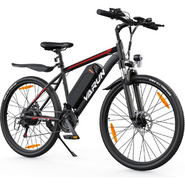 Електровелосипед VARUN E Bike 24/26 дюймів, алюмінієва рама, 36/48V акумулятор, 1/21 швидкість, пробіг 40-80 км, для міста та гір
