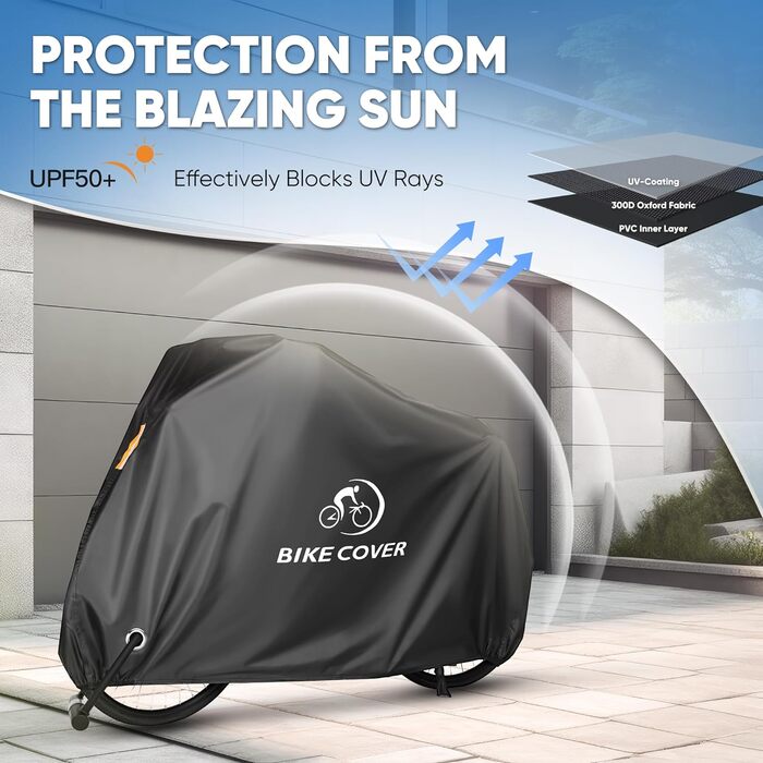 Чохол для велосипеда VARUN, водонепроникний, з анти-крадіжним отвором, чорний, розмір M