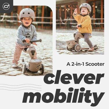 Біговел Scoot & Ride Highwaykick 1 Lifestyle з сидінням та контейнером (коричневі смуги)