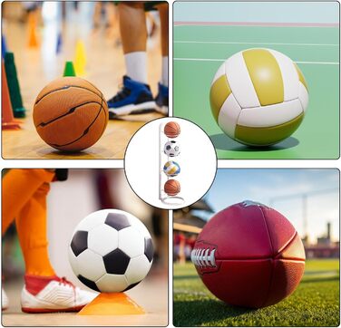 Стійка для зберігання м'ячів: баскетбол, футбол, волейбол - металева, 4 шари, біла