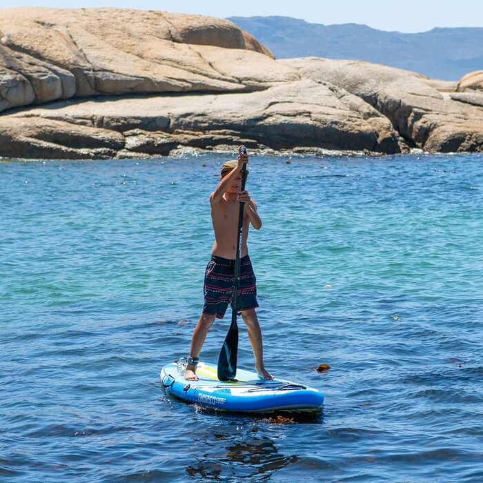 Дитяча надувна SUP-дошка THURSO SURF Wunderkind 228×76×10 см, двошарова, з веслом із карбоновим держаком, 3 плавниками, шнурком і рюкзаком, бірюзова