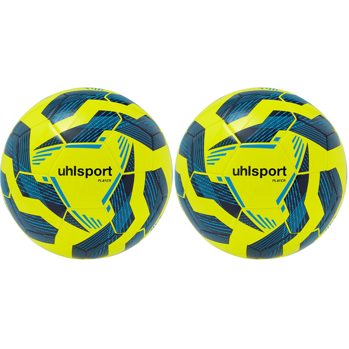М'яч для футболу Uhlsport Player (5 шт. в упаковці, жовто-морський-блакитний)