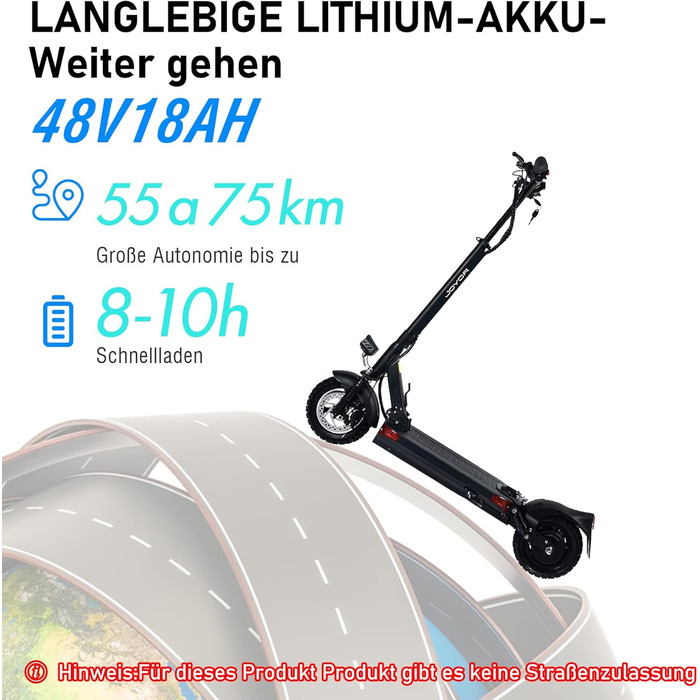 Електросамокат JOYOR Y-Серія з допуском до дороги, 48V 18/26Ah, запас ходу 65-100 км, амортизація, складаний, оффроуд, 10