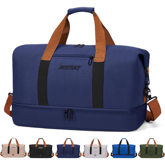 Спортивна сумка-рюкзак для чоловіків та жінок з відділенням для взуття та мокрого одягу, велика містка сумка для подорожей, тренувань, плавання (Navy Blue)