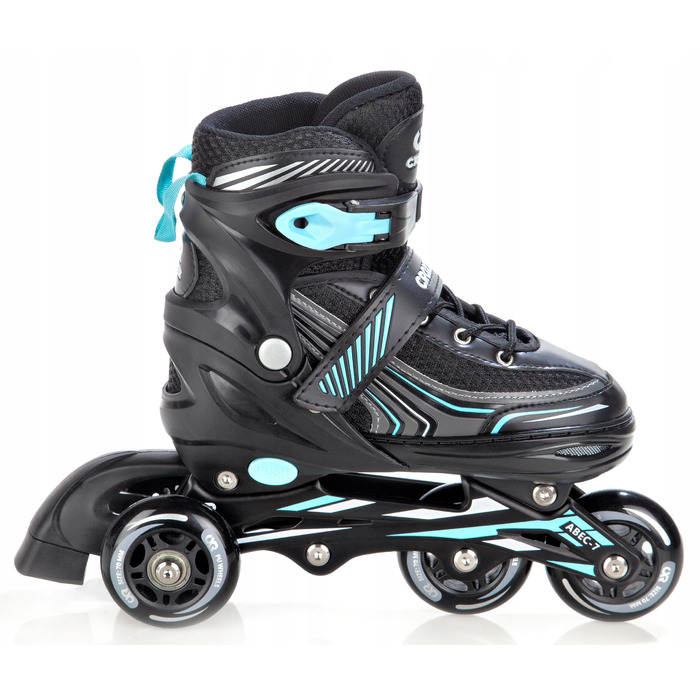 Регульовані ролики CROXER Optima Black/Mint, розмір 39-42, каучукові колеса, підшипники ABEC7