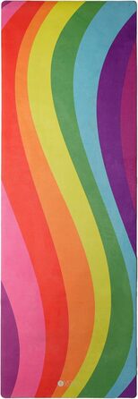 Йога-мат Yoga Design Lab Combo Rainbow 3.5 мм, нековзкий, натуральний каучук, рушник-килимок 2-в-1, з ременем для перенесення, для інтенсивних тренувань