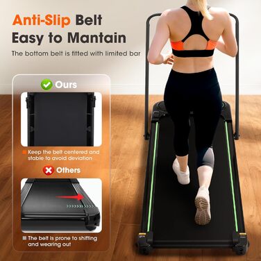 Бігова доріжка Alphaflow для дому та офісу, складана Walking Pad з нахилом 4%, LED-дисплеєм та пультом керування