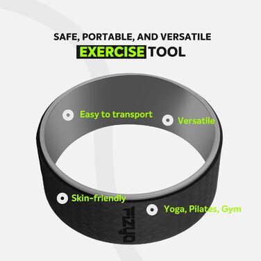 Йога-колесо Fizyo Ø 32 см – для розтяжки спини та полегшення болю – стабільне, неслизьке – для йоги, пілатесу, розтяжки та стретчингу, сіре