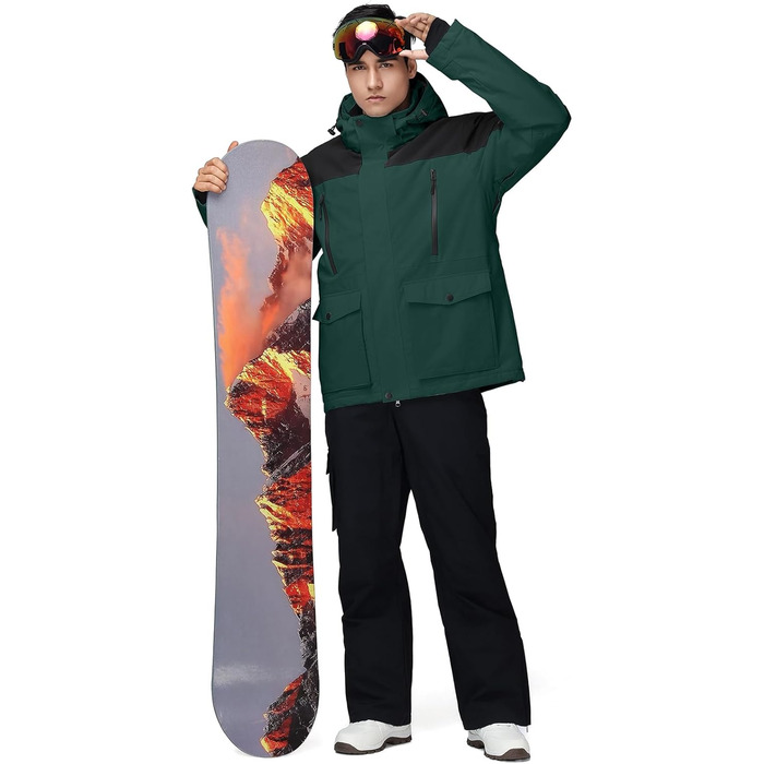 Комплект гірськолижний чоловічий Hotian: куртка та штани, зимовий комбінезон, теплий, водонепроникний, вітронепроникний, для сноуборду та гірських лиж, розмір XL