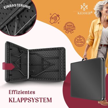 Стіл KESSER® розкладний буфетний для кемпінгу, саду та відпочинку 183x76 см, на 6 осіб з чохлом та ручкою, антрацит/чорний