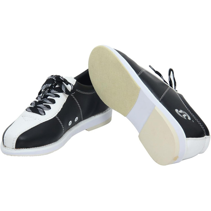 Чоловічі кеди для боулінгу SDEQA, шнурівка, для газону, антиковзаючі, легкі, великий розмір (44 EU, чорний/білий)