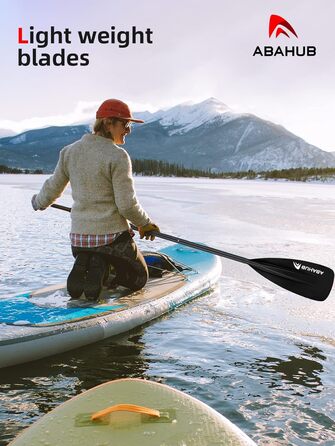 Весло Abahub SUP 2-в-1 для сапборда і каяка, алюмінієве, регульоване, 172-213 см, з нейлоновим лезом та PU-покриттям