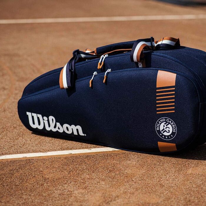 Сумка для тенісу Wilson Roland Garros Team 6 Navy/Clay - оригінальна, для 6 ракеток