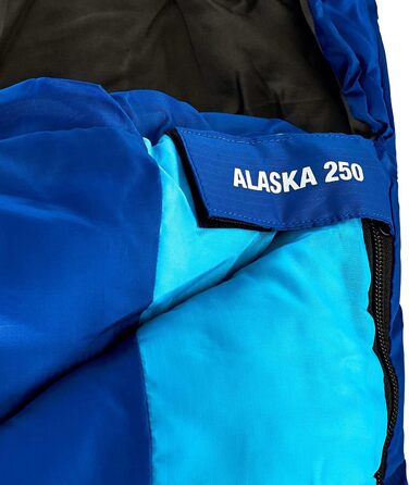 Сплячий мішок Black Crevice Alaska 250 I - для кемпінгу та активного відпочинку. Атмосвітний, водонепроникний, довжиною 215 см, синій.