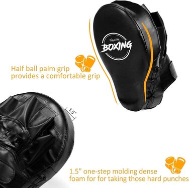 Боксерські рукавички-накладки Valleycomfy Pratzen для чоловіків. Захист рук для боксу, кікбоксингу, муай-тай, карате, тхеквондо. Білий (Чорний).