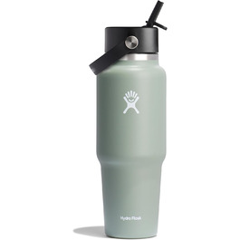 Термос-гідрофляга Hydro Flask 946 мл з широкою шийкою, соломинкою Flex, вакуумною ізоляцією TempShield, з нержавіючої сталі, BPA-free, колір Agave