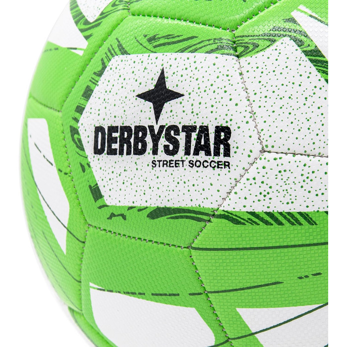 Футбольний м'яч Derbystar Street Soccer, розмір 5, для вулиці, біло-зелений, яскраві кольори