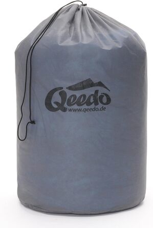 Сплячий мішок Qeedo Fluffy 0 Daunen - 4 сезони, температура комфорту 0°C, RDS-сертифікований, для кемпінгу, трекінгу, туризму (Турквіс, M)