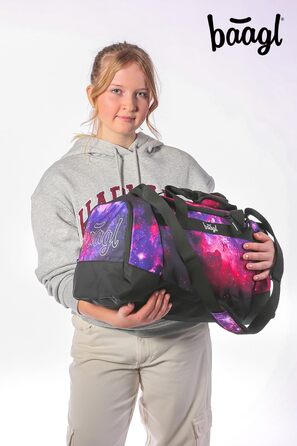Спортивна сумка Baagl для дітей – стильна дорожня сумка з відділенням для взуття (25 л, Galaxy)
