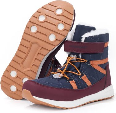 Зимові черевики VisionReast для чоловіків та жінок, теплі, з підкладкою, снігоступи, трекінгові черевики, халяви для хайкінгу, зимові чоботи з неслизькою підошвою, Outdoor з застібкою-липучкою (36 EU, Червоний)