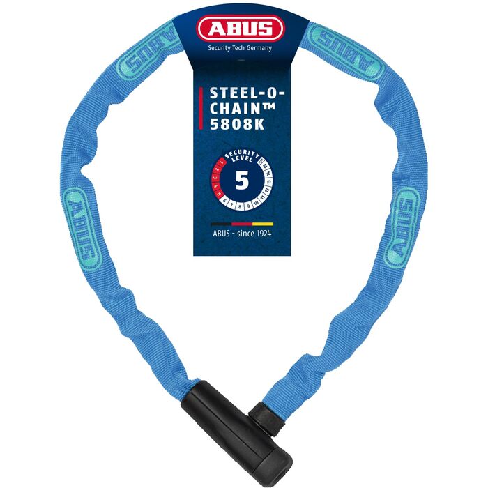 Замок ланцюговий ABUS Steel-O-Chain 5805K для велосипеда, сталевий, рівень безпеки 5, 75 см, синій