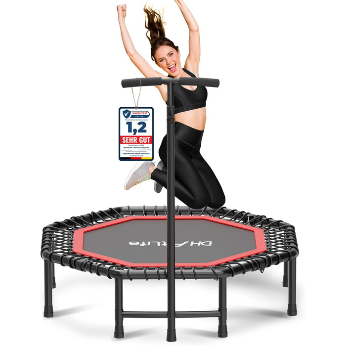 Трамплін для фітнесу DH FitLife, Ø121 см, 150 кг, з регульованими ручками | Для дітей та дорослих