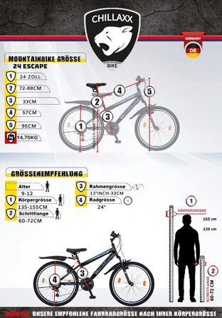 Гірський велосипед Chillaxx Bike Escape 24/26 дюймів, 21-швидкісний, для дівчат, хлопців, жінок і чоловіків, рожево-білий, V-гальма, преміум-якість
