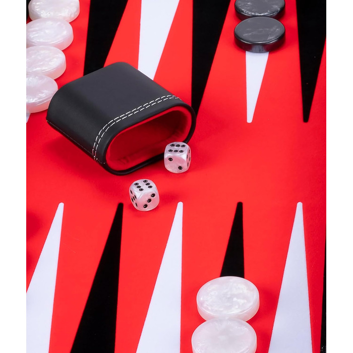 Набір для гри в нарди Engelhart Deluxe 54 см - високоякісні матеріали, нарди з кейсом, кубики та стаканчики