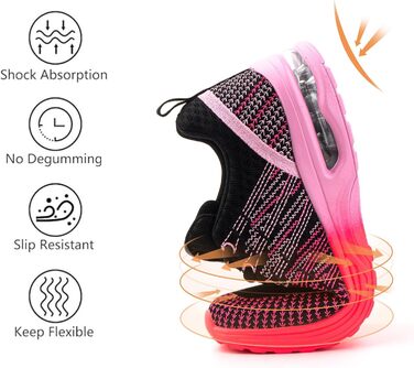 Жіночі кросівки для бігу Hitmars: спортивні, дихаючі, з амортизацією, антиковзкі, легкі, для вулиці, фітнесу, ходьби, рожеві та червоні, розмір EU 36-42