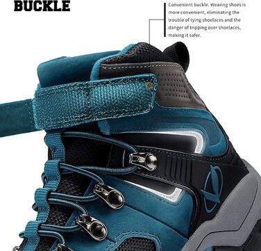 Зимові черевики VITIKE для дітей (хлопчики та дівчатка), тепле хутро, черевики для снігу та трекінгу, розмір 38 EU, колір Павлиній синій