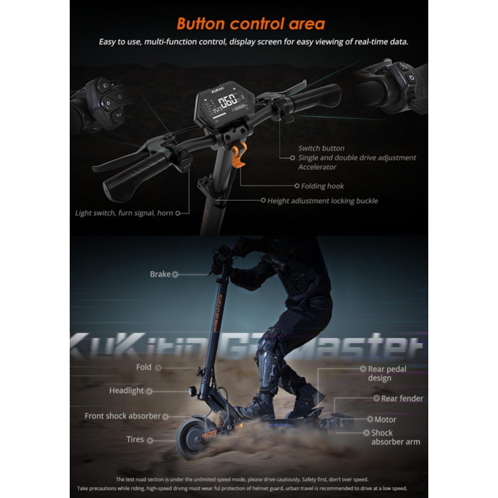 Електросамокат KugooKirin G2 Master 52V 20.8Ah, запас ходу 70 км, 10'' колеса