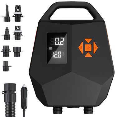 Електричний насос для SUP дошки 20 PSI з автовимкненням, 12V адаптер для авто, каяків, човнів – швидке надування