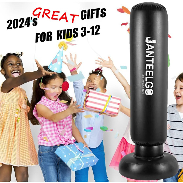 Надувний боксерський мішок для дітей JanTeelGO 150 см з боксерськими рукавичками. Підходить для карате, Taekwondo, MMA. Ідеальний подарунок для хлопчиків та дівчаток 3-12 років
