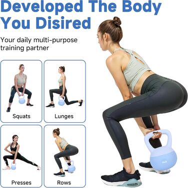 Leikefitness М'які гантелі-куля з нековзним покриттям, сталеві обтяжувачі для жінок і чоловіків, кольорове маркування, для домашніх тренувань