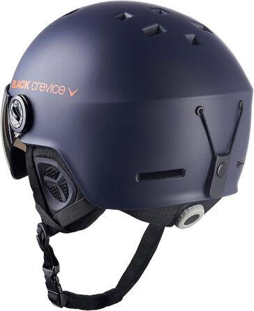 Шолом гірськолижний BLACK CREVICE Gstaad з візором (Navy/Orange) | Полікарбонат, дихаючий, регульований 54-57 см