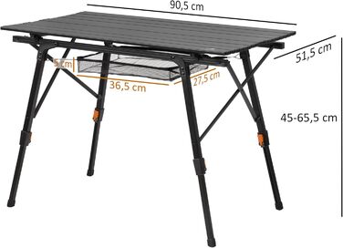 Складаний туристичний стіл CampFeuer: 90,5 x 51,5 см, з сумкою, для кемпінгу, дачі, балкону