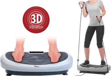 Віброплатформа Newgen Medicals 7-в-1: з осциляцією, експандером, до 120 кг (Vibrationsplatte, 3D віброплатформа з таймером)