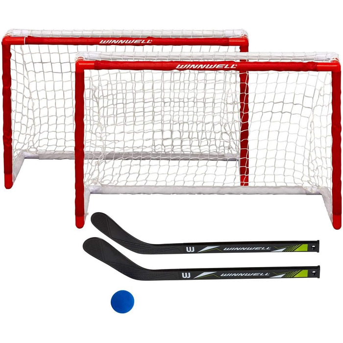 Набір для хокею Winnwell Doppel-Mini-Hockey Set: 2 сітки, 2 ключки, м'яч EVA та ціль для тренувань (в приміщенні та на вулиці)