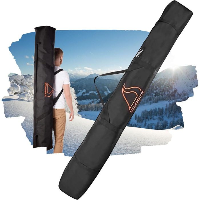 Чохол для двох пар лиж SnowSport Prestige, товста підкладка, для лиж і палиць, підходить для подорожей літаком, автобусом, авто