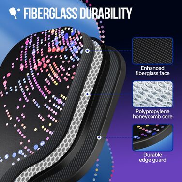 Набір ракет для піклболу Niupipo: 2 шт., фіберскла, легкі, з чохлом