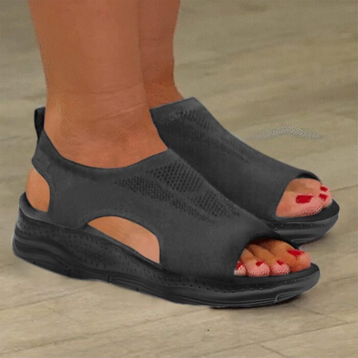 Ортопедичні сандалії жіночі літні, зручні, миючіся, слінгбек, спортивні сандалії з м'якою устілкою, для активного відпочинку, трекінгу, повсякденного носіння, розмір 37-43 (C03 Чорний, 40 EU)