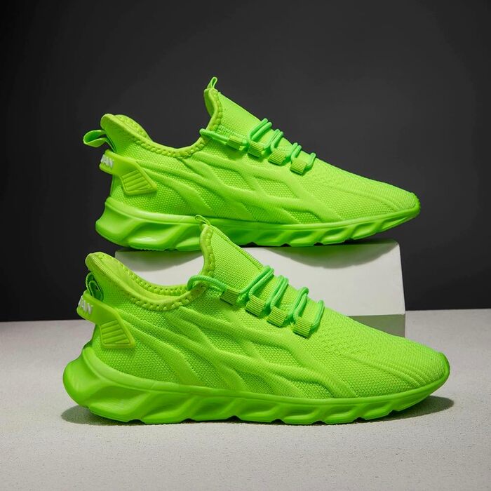 Чоловічі кросівки для бігу TVTAOP StraßEnlaufschuhe (41 EU, Флуоресцентний зелений) - для трейлраннінгу, фітнесу та міста
