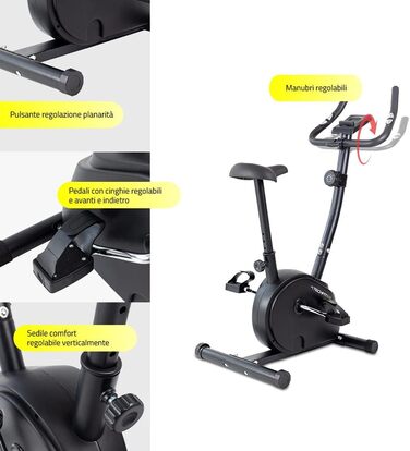 Велотренажер TechFit B250 магнітний, кардіо, домашній тренажер з регульованим сідлом, пульсометром та LCD-дисплеєм