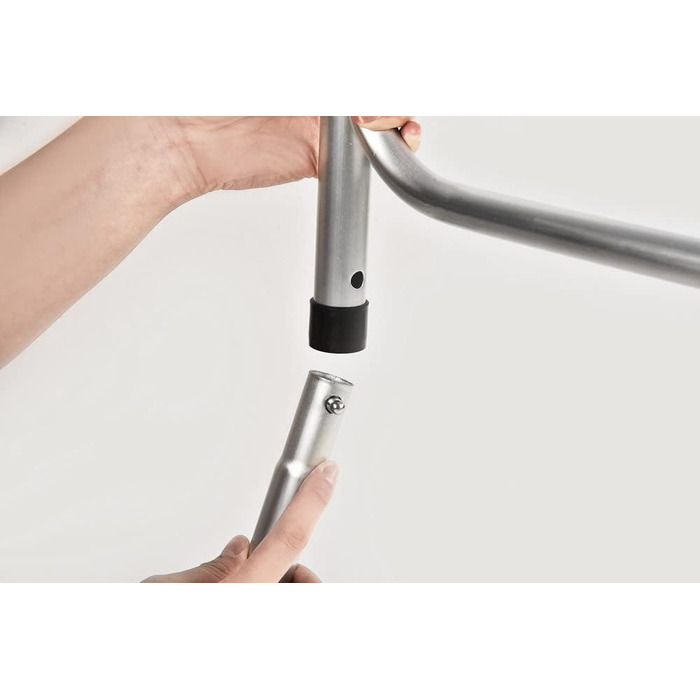 Складаний столик Qimu 60 см, з алюмінію, регульована висота 26/56 см, для саду та пікніка (білий)