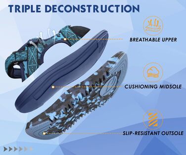 Чоловічі сандалі Oncaі Wandersandalen: ортопедичні трекінгові сандалі для відпочинку та спорту, блакитні, розмір 43 EU